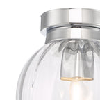 Kavi Bathroom Flush Polished Chrome Glass IP44<br>Ribbed Glass
