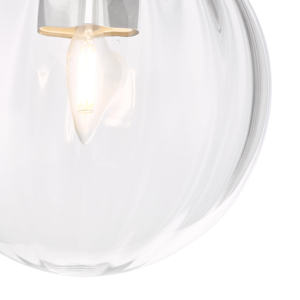 Kavi Bathroom Flush Polished Chrome Glass IP44<br>Ribbed Glass