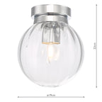 Kavi Bathroom Flush Polished Chrome Glass IP44<br>Ribbed Glass