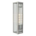 Keegan Large Bathroom Wall Light Polished Stainless Steel Glass IP44<br>Polished Stainless Steel