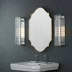Keegan Large Bathroom Wall Light Polished Stainless Steel Glass IP44<br>Polished Stainless Steel