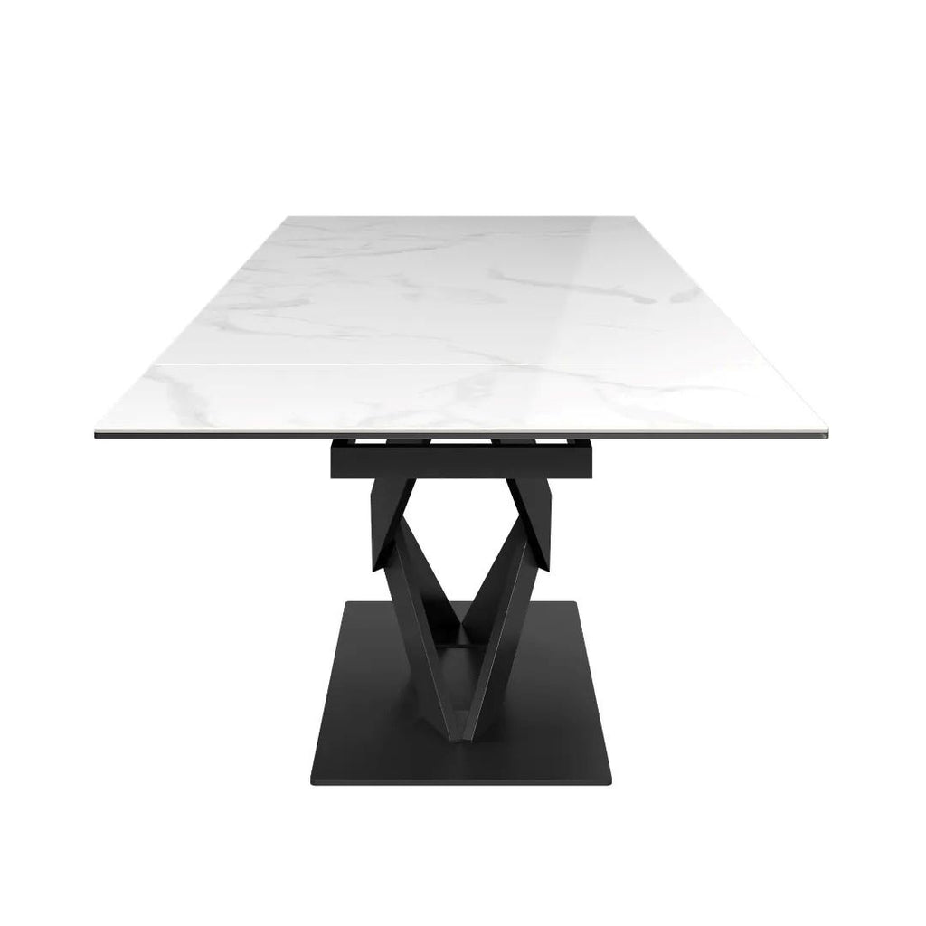 Kenzo Gloss White Ceramic Extending Dining Table - 160 - 240cm