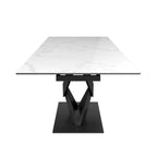 Kenzo Gloss White Ceramic Extending Dining Table - 160 - 240cm