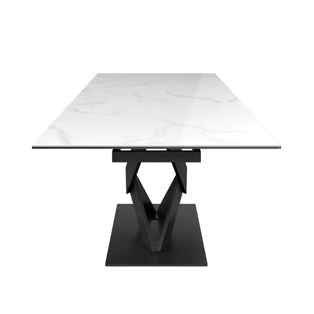 Kenzo Gloss White Ceramic Extending Dining Table - 160 - 240cm