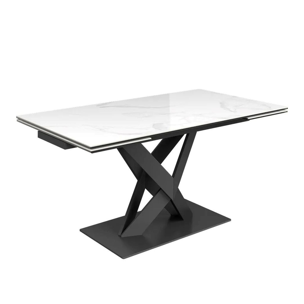 Kenzo Gloss White Ceramic Extending Dining Table - 160 - 240cm