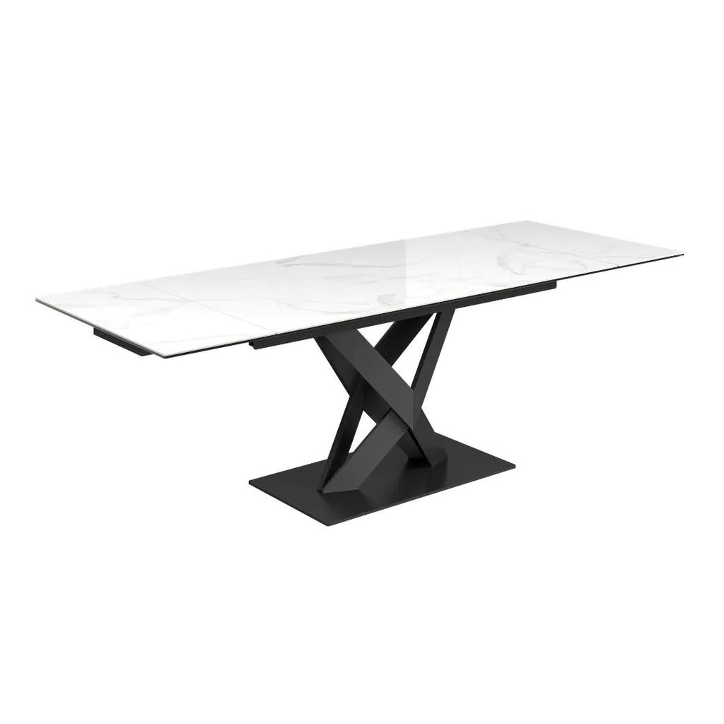 Kenzo Gloss White Ceramic Extending Dining Table - 160 - 240cm