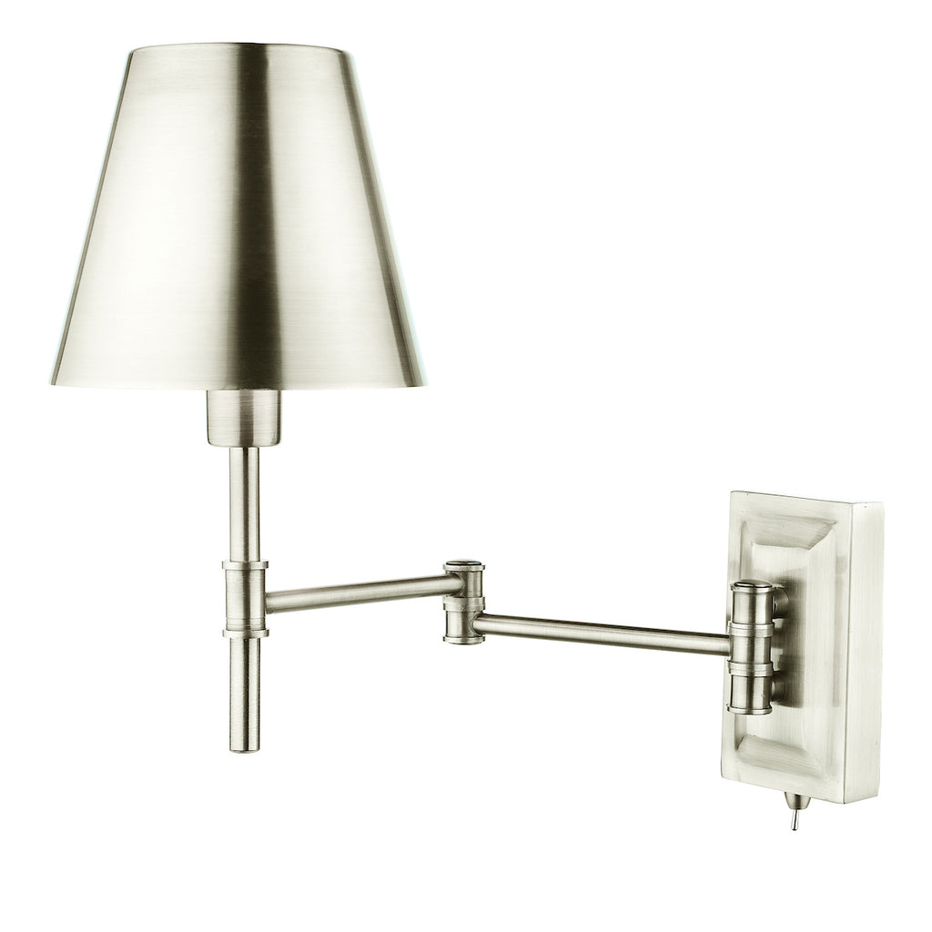 Kensington 1 Light Swing Arm Wall Light Polished Nickel<br>Polished Nickel