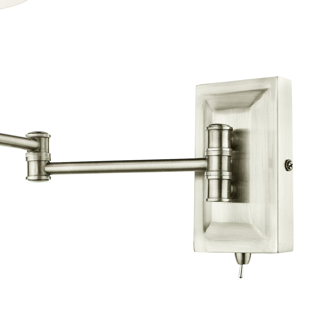 Kensington 1 Light Swing Arm Wall Light Polished Nickel<br>Polished Nickel