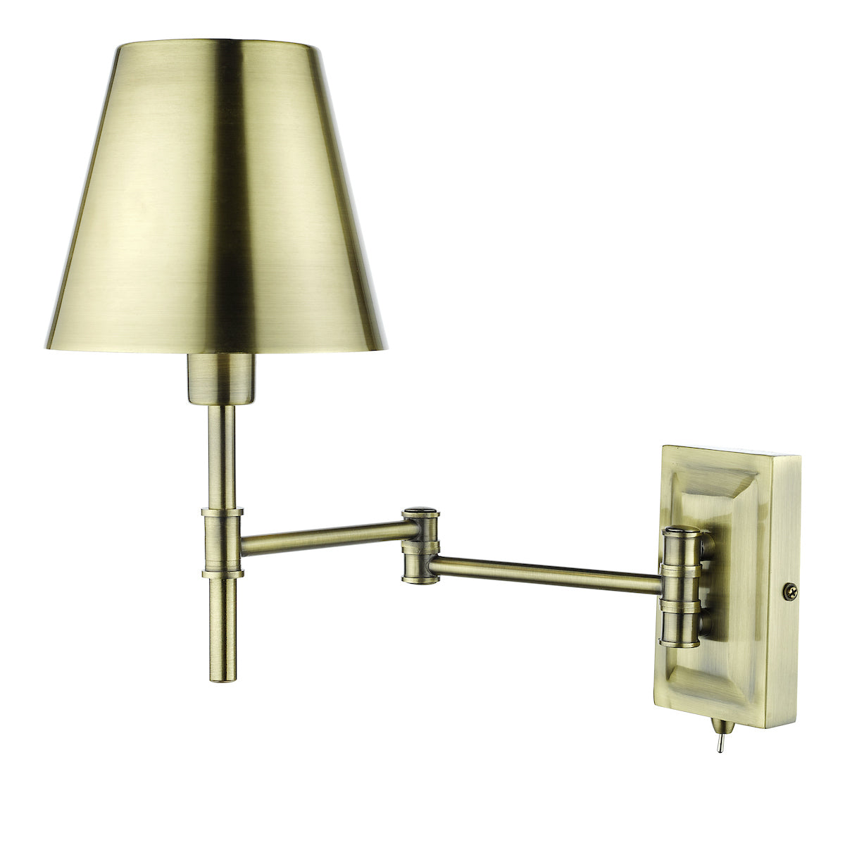 Kensington 1 Light Swing Arm Wall Light Antique Brass<br>Antique Brass