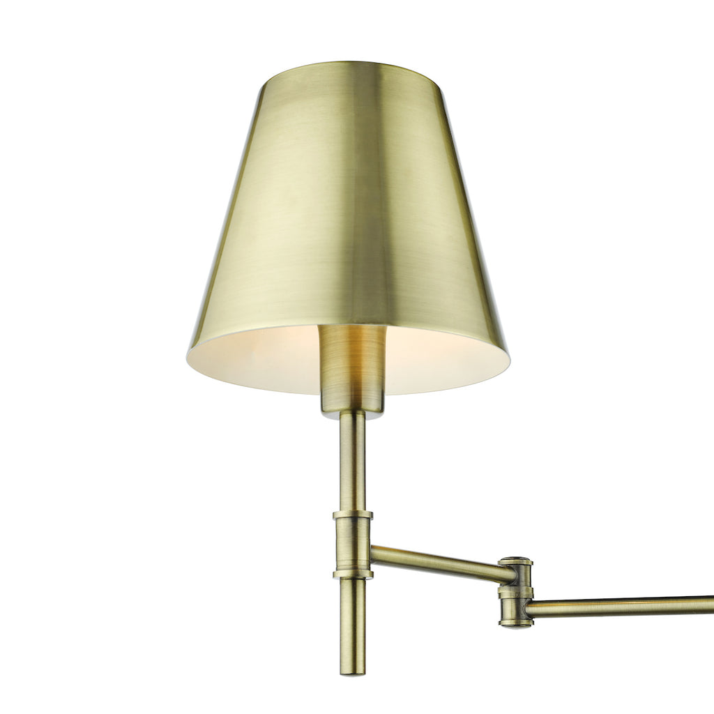 Kensington 1 Light Swing Arm Wall Light Antique Brass<br>Antique Brass