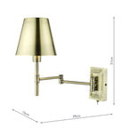 Kensington 1 Light Swing Arm Wall Light Antique Brass<br>Antique Brass