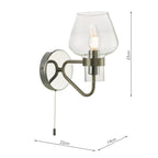 Keta Wall Light Satin Chrome Glass<br>Satin Chrome