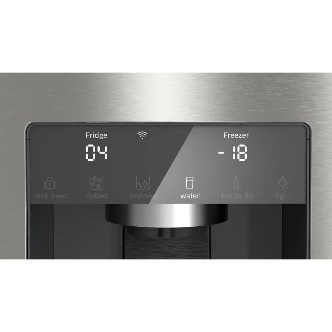 Bosch Series 6 KFI96APEAG Wifi Connected Non-Plumbed Frost Free American Fridge Freezer - Stainless Steel