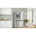 Bosch Series 6 KFI96APEAG Wifi Connected Non-Plumbed Frost Free American Fridge Freezer - Stainless Steel
