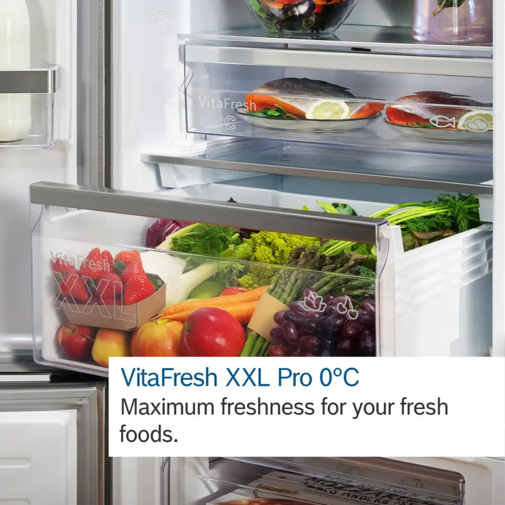 Bosch Series 6 KFI96APEAG Wifi Connected Non-Plumbed Frost Free American Fridge Freezer - Stainless Steel
