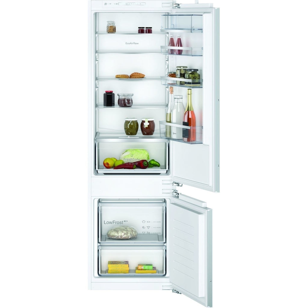NEFF N50 KI5872FE0G 177cm 70/30 Integrated Fridge Freezer with Fixed Door Hinge - White