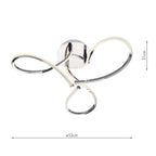 Killian 3 Light Semi Flush Polished Chrome LED<br>Polished Chrome