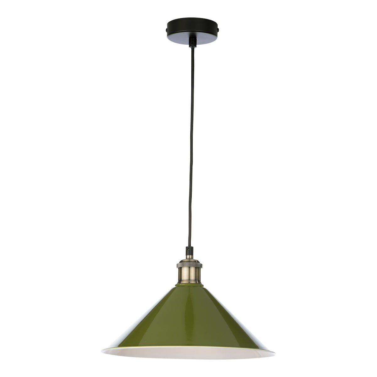 Kinsley Easy Fit Metal Shade Gloss Green 30cm<br>Green