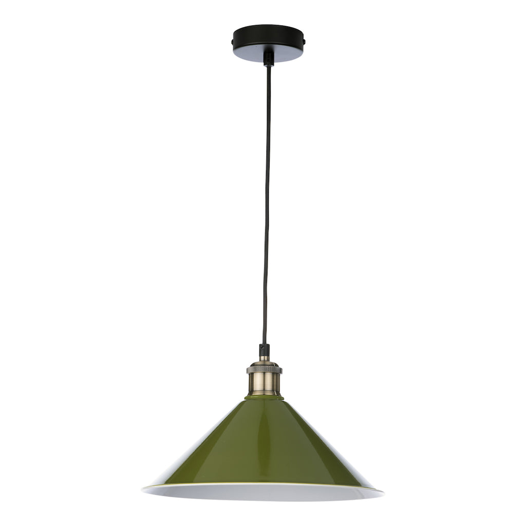 Kinsley Easy Fit Metal Shade Gloss Green 30cm<br>Green