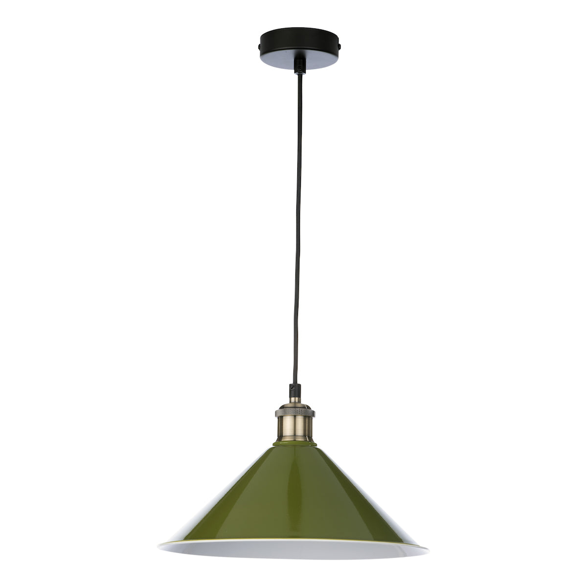 Kinsley Easy Fit Metal Shade Gloss Green 30cm<br>Green
