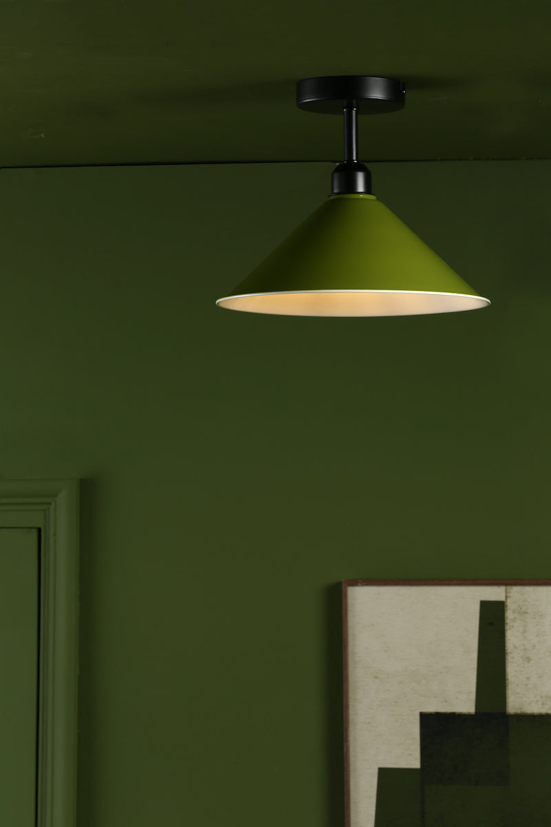 Kinsley Easy Fit Metal Shade Gloss Green 30cm<br>Green