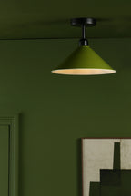 Kinsley Easy Fit Metal Shade Gloss Green 30cm<br>Green
