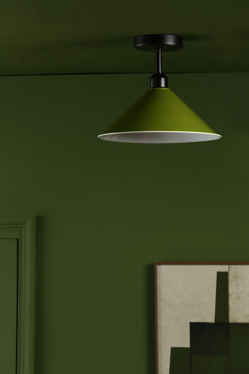 Kinsley Easy Fit Metal Shade Gloss Green 30cm<br>Green