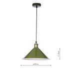 Kinsley Easy Fit Metal Shade Gloss Green 30cm<br>Green