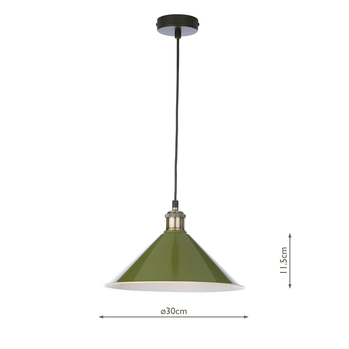 Kinsley Easy Fit Metal Shade Gloss Green 30cm<br>Green