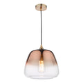Klaxon 1 Light Pendant Ombre Copper Glass<br>Copper Glass