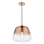 Klaxon 1 Light Pendant Ombre Copper Glass<br>Copper Glass