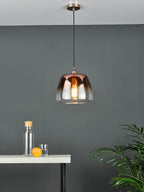 Klaxon 1 Light Pendant Ombre Copper Glass<br>Copper Glass