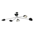 Krug 6 Light Semi Flush Black & Polished Chrome<br>Polished Chrome