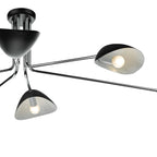 Krug 6 Light Semi Flush Black & Polished Chrome<br>Polished Chrome