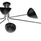 Krug 6 Light Semi Flush Black & Polished Chrome<br>Polished Chrome