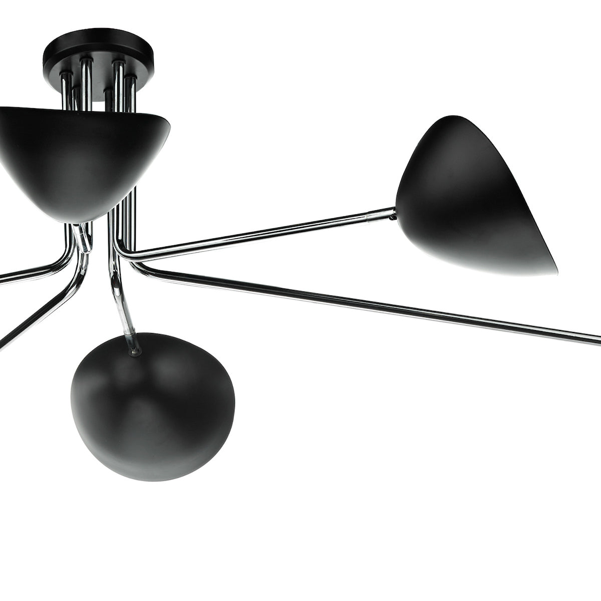 Krug 6 Light Semi Flush Black & Polished Chrome<br>Polished Chrome
