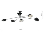 Krug 6 Light Semi Flush Black & Polished Chrome<br>Polished Chrome