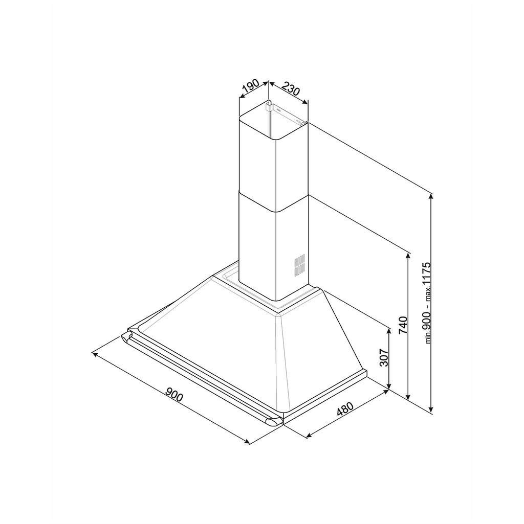 Smeg KT90 Victoria Chimney Cooker Hood