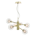 Kumara 6 Light Pendant Gold & Glass<br>Polished Gold