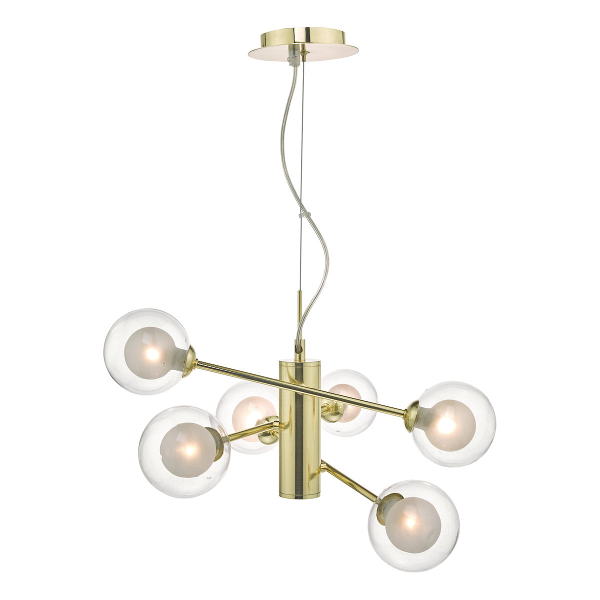 Kumara 6 Light Pendant Gold & Glass<br>Polished Gold