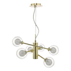 Kumara 6 Light Pendant Gold & Glass<br>Polished Gold