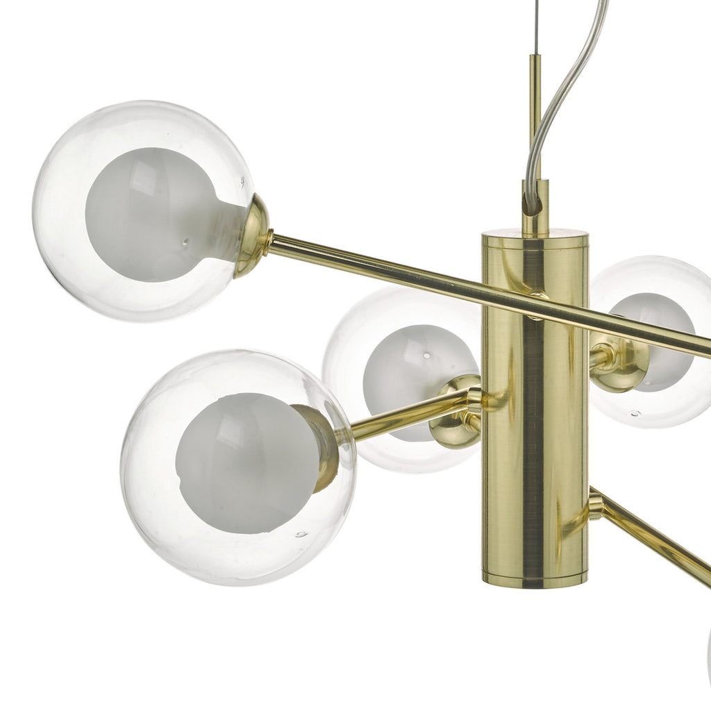 Kumara 6 Light Pendant Gold & Glass<br>Polished Gold