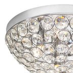 Kyrie 3 Light Flush In Polished Chrome & Crystal<br>Crystal
