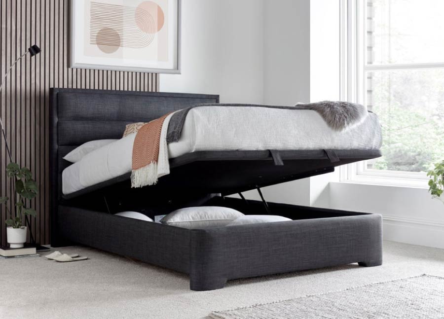 Kirby Ottoman in Slate Grey - Super King 6'0