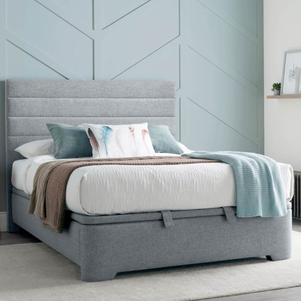 Kirby Ottoman in Marbella Grey - Super King 6'0