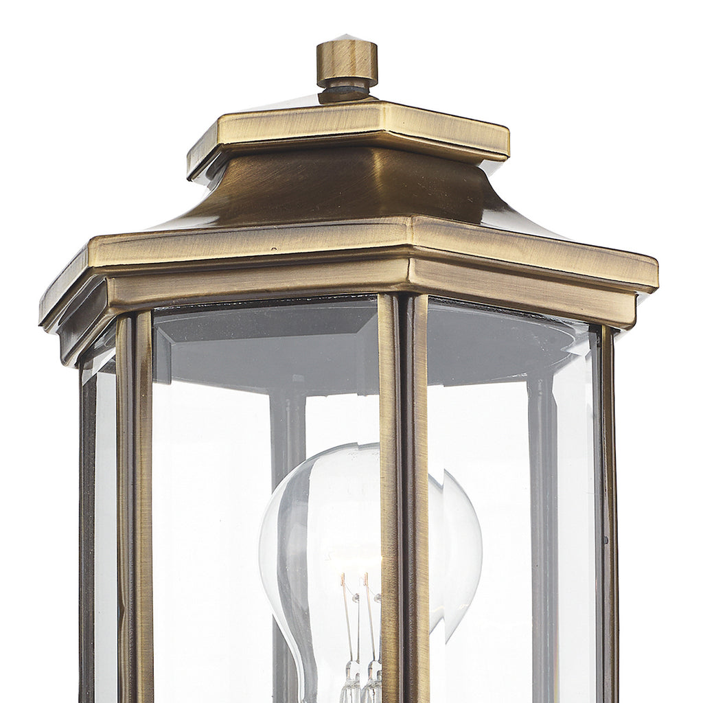 Ladbroke Outdoor Wall Light Antique Brass Glass IP44<br>Antique Brass