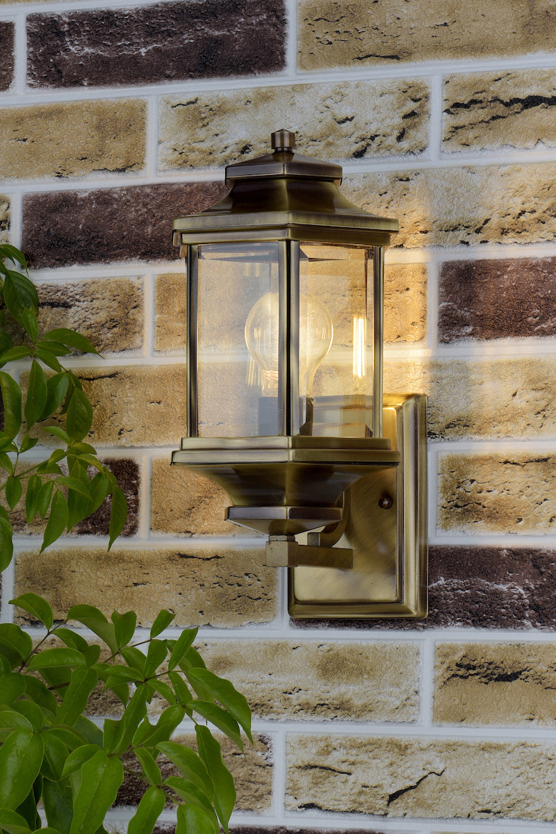 Ladbroke Outdoor Wall Light Antique Brass Glass IP44<br>Antique Brass