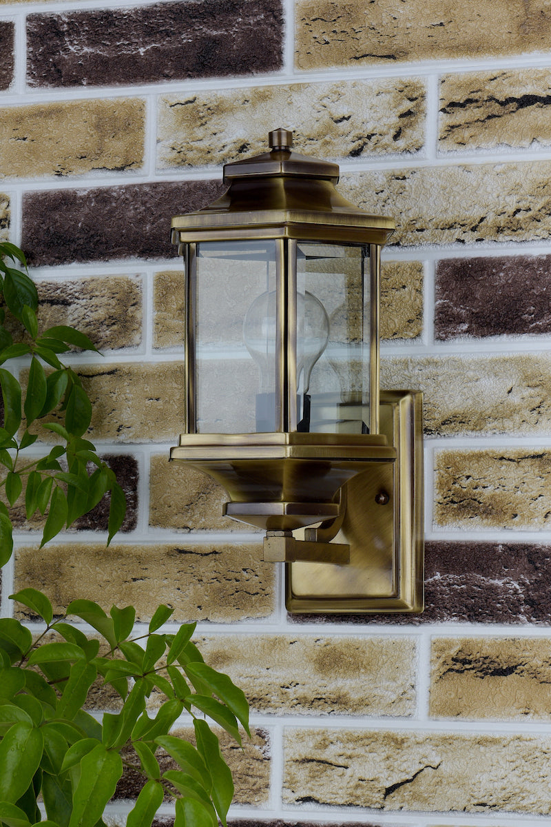 Ladbroke Outdoor Wall Light Antique Brass Glass IP44<br>Antique Brass