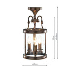 Lambeth 3 Light Lantern Dual Mount Antique Brass<br>Antique Brass