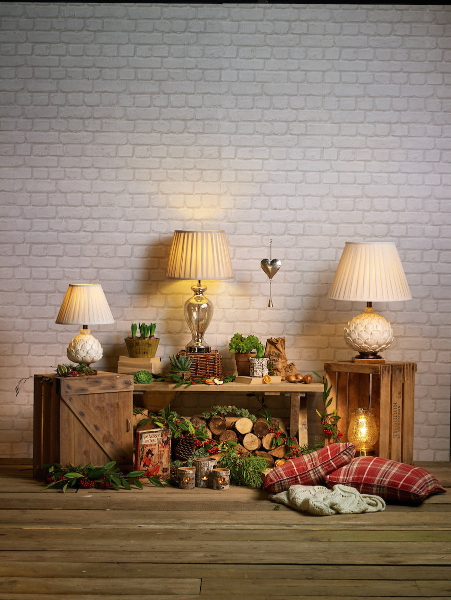 Layer Small Table Lamp Cream With Shade <br>Antique Cream
